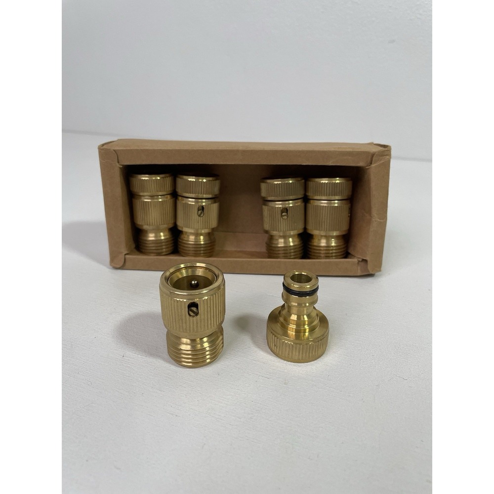 Locking Garden Hose Quick Connect Fittings. ¾ Inch Brass